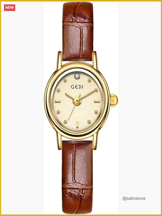 Elegant Retro Women\'s Watch with Leather Strap Diamond Oval Face Casual main image 6
